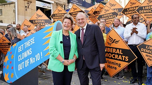 Sarah Dyke victory rally in Frome